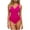 Hot Pink, variant on Women Tummy Control One Piece Swimsuit Ruched Push Up Bathing Suit Fashion Backless Swimwear