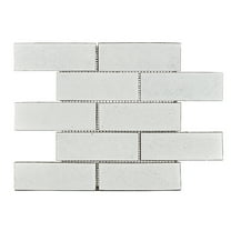 Lorca 11.18" x 9.84" Subway Lava Stone Mosaic Floor and Wall Tile in White (Pack of 9)