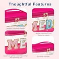thumbnail image 3 of Letter Clear Medicine Makeup Bag, Large Size Waterproof Nylon Cosmetic Toiletry Storage bag with Top Handle, Transparent Meds First Aid Travel Organizer Cosmetic Bag,Hot Pink, 3 of 7