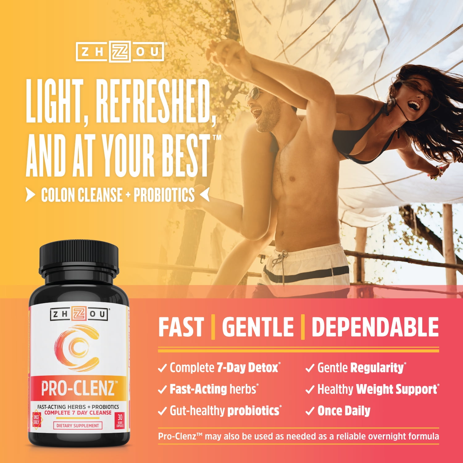 Zhou Pro-Clenz | 7 Day Colon Cleanse Detox with Probiotics