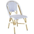 thumbnail image 4 of SAFAVIEH Salcha Outdoor French Bistro Side Chair, Blue/White, Set of 2, 4 of 11