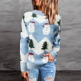 thumbnail image 2 of Chandail de Noël pour Femmes Col Rond Mode chandail Manches Longues Chaud Mi-Long Ample Blouse Tricotée Doux Cardigan Imprimé Graphique Tricot, 2 of 5