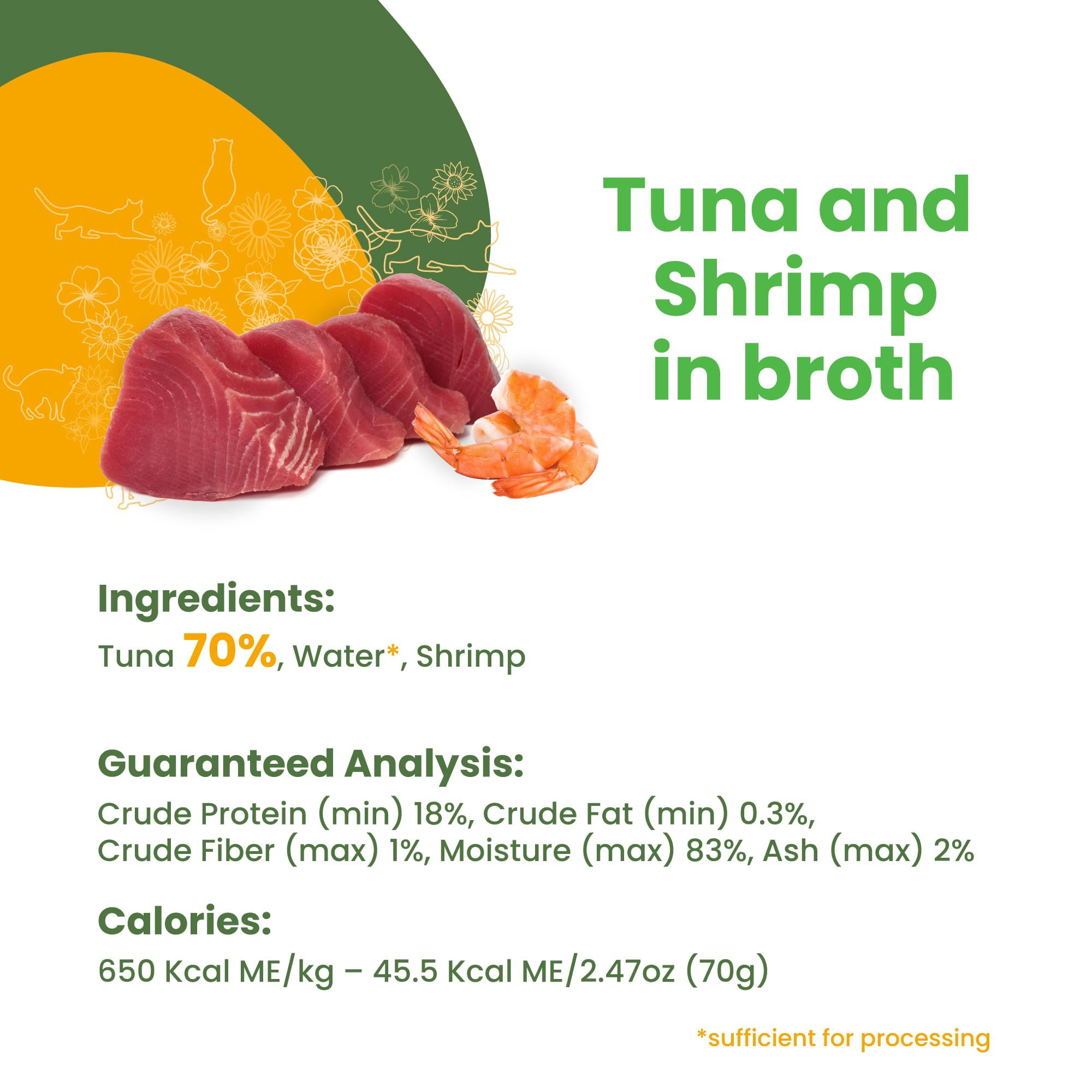 Almo Nature: HQS Natural Cat 24 Pack: Tuna & Shrimp In Broth - 2.47oz Cans, Supplemental Adult Cat Canned Wet Food, Limited Ingredient, Grain Free