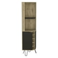 thumbnail image 4 of Corner Bar Cabinet Built-in Six Wine Rack, Wine Bar Cabinet with Two Shelves, Four Shelves With Door, Home Bar for Liquor and Wine Storage, Black + Dark Walnut, 4 of 7