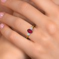 thumbnail image 4 of Gem Stone King 10K Yellow Gold Ruby Red Mystic Topaz and Lab Grown Diamond Engagement Ring for Women | 1.14 Cttw | Oval 7X5MM | Gemstone November Birthstone | Size 6, 4 of 6