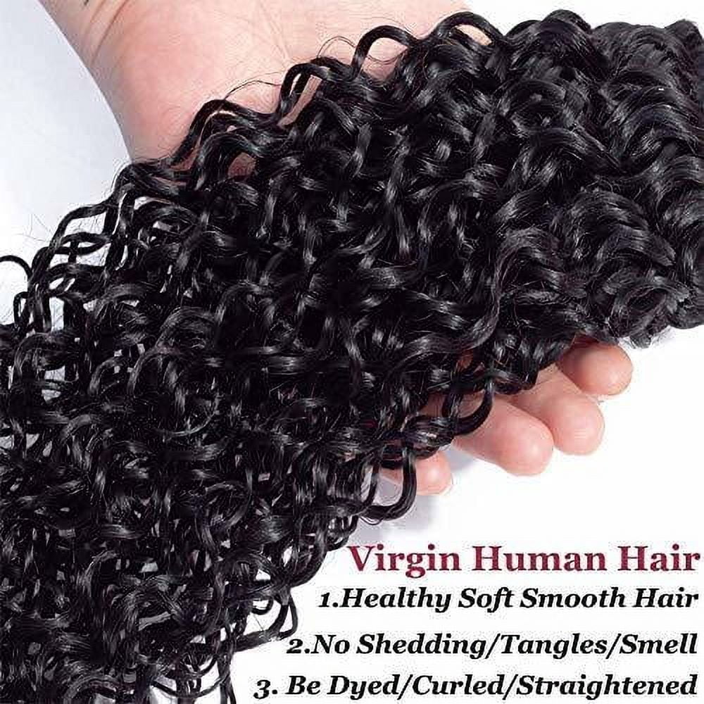 Brazilian Virgin Curly 1 Bundles 10A 100% Unprocessed Human Hair Bundles Curly Weft Extensions Weaves Natural Black(24inch)