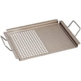 thumbnail image 2 of TableCraft BBQ2013 BBQ Rectangular Dual Surface Grilling Tray with Handles Stainless Steel, Silver, 18.75", 2 of 3