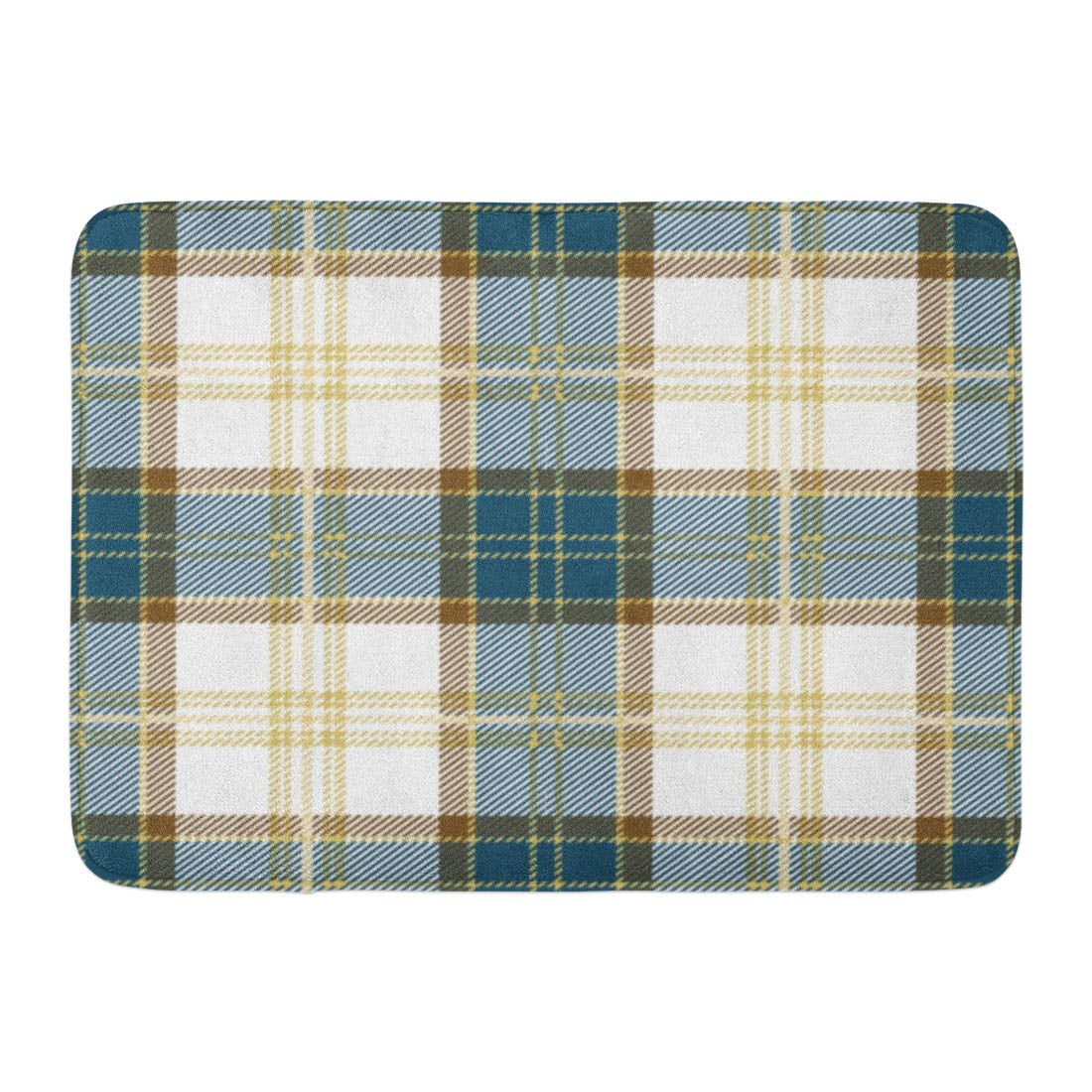 SIDONKU Beige Abstract Blue Tartan Plaid Pattern British Checkered Clan