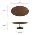 thumbnail image 6 of Modway Lippa 48" Oval-Shaped Metal and Wood Coffee Table in Black/Walnut, 6 of 7