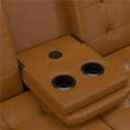 Mainstays Memory Foam Futon with Cupholder and USB, Camel Faux Leather