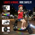 thumbnail image 4 of Spacewalk EB008 Electric Scooter with Seat for Teens Kids Aged 4-12, Foldable Bluetooth Music Speaker E-Scooter, 132lbs Max Load E Mopeds, Black, 4 of 10