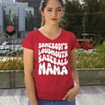 thumbnail image 4 of Somebody's Loudmouth Baseball Mama Women's V-Neck T-shirt Proud Mom Cheer Support Game Day Funny Sports Vintage Retro Tee, 4 of 7
