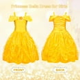 thumbnail image 6 of Jurebecia Princess Dresses for Girls Halloween Costume Layered Off Shoulder Cosplay Birthday Outfit Yellow Kids Birthday Holiday Theme Party Clothes 100 cm 2-3 Years, 6 of 13