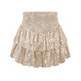 thumbnail image 7 of Women's Sequins Patchwork Skirt - High Waist, A Line, Elastic Waist, Club/Party, XS-L, 7 of 7