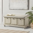 thumbnail image 2 of Lexicon Woodwell Wood Storage Bench in White, 2 of 6