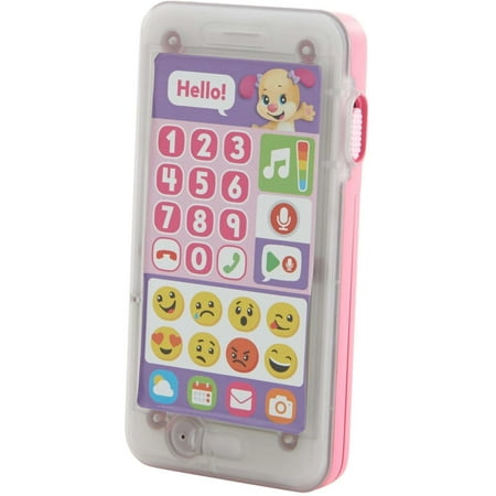 Fisher Price Kid's Interactive Smart Toy Phone with Sounds, Pink