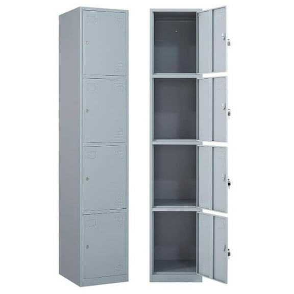 Metal Storage Locker, Single-Door Metal Storage Locker Metal Storage Cabinet with Doors and Shelves, Ideal for Employees and Students, Suitable for Schools, Garages, Offices, Gyms, Homes, Requires Ass