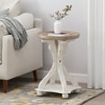 thumbnail image 2 of Noble House Miyanna Fir Wood Accent Table, Distressed White, Natural, 2 of 7