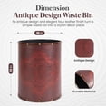 thumbnail image 3 of Vintiquewise Faux Leather Antique Design Waste Bin, 3 of 8