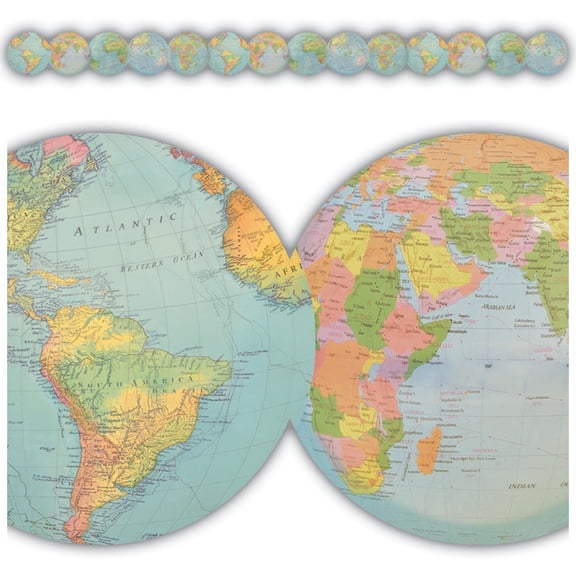 Travel the Map Globes Die-Cut Border Trim by Teacher Created Resources