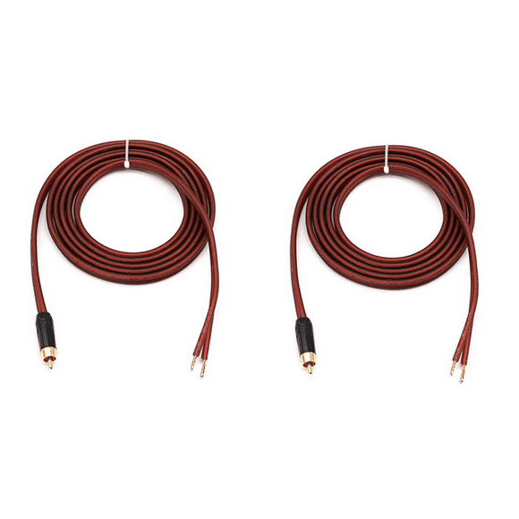 4Pcs RCA Speaker Cable Bare Wire Speaker Wire to RCA Plug,Replace RCA Plug Connector Adapter to Bare Wire Open Audio