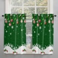 thumbnail image 2 of Green Christmas Kitchen Curtains 54 Inch Length, Farmhouse Curtains & Drapes, Xmas Balls White Snowflake Rod Pocket Window Curtains for Living Room/Bedroom/Bathroom, 42" x 54", 2 Panels, 2 of 5