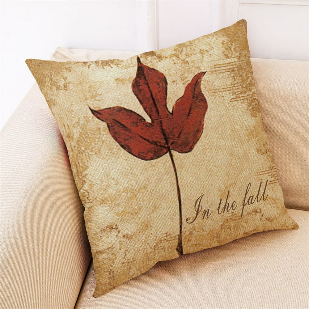 Home Decor Cushion Cover Fall Autumn Leaves Pillowcase Throw Pillow