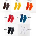 thumbnail image 2 of Fashion Japanese Stripes Autumn and Winter One Size Sports Socks Couple Socks Solid Color Cotton Socks YELLOW 1, 2 of 7