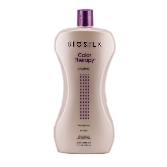 Size : 34 oz , Biosilk Color Therapy Shampoo , Hair Scalp Skin Body - Pack of 2 w/ SLEEK Teasing Comb