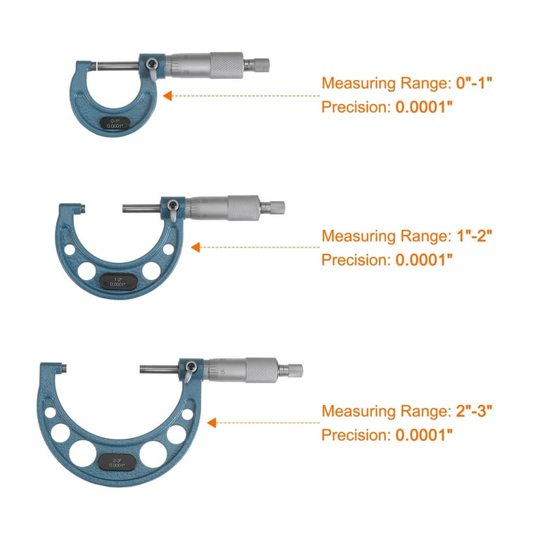 Handdo 6-Pack Outside Micrometer Set 0-6In Precision Machinist Tools W/Carbide Tips And Ratchet Stop