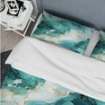 thumbnail image 4 of Designart "Marbled Pattern Of Alluring Emerald Oceanic Essence" Green Marble Bedding Covert Set - Glam Bed Set With 2 Shams, 4 of 5