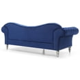 thumbnail image 4 of Passion Furniture Wilshire 98 in. Blue Velvet 2-Seater Sofa with 2-Throw Pillow, 4 of 5