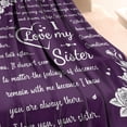 thumbnail image 3 of Sister Gifts Blanket, Sister Christmas Gifts from Sister,I love My Sister Best Sister Throw Blankets for Birthday Gifts in Living Room Travel Bed 50"x60", 3 of 5
