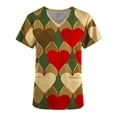 thumbnail image 4 of Busydd Plus Size Scrub Tops Women Fashion Graphic Print Valentines Day Nursing Scrub Top Casual Oversized Short Sleeve V Neck Women Scrubs with Pockets, 4 of 5