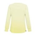 thumbnail image 4 of Aobny Blouse Tops for Women Gradient Plus Button Up Outfits Yellow Long Sleeve Henley Holiday Shirts for Women,XXXL, 4 of 6
