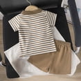 thumbnail image 6 of Toddler Boy Outfit Baby Boys Clothes oddler Bear Embroidery Short Sleeve Lapel T Shirt Shorts Outfit 0-3T, 6 of 7