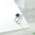 thumbnail image 5 of Gem Stone King 925 Sterling Silver Ring 1.52 Cttw 6mm Cushion Lapis and Moissanite, 5 of 6