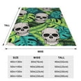 thumbnail image 5 of Bingfone Skull And Palm Leaves Print Flannel Fleece Blanket Throw Blanket For Bed,Sofa,Couch,Travel,Camping(60"X50"), 5 of 9