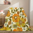 thumbnail image 4 of Cozy Floral Flannel Blanket – Soft Warm and Lightweight for Sofa Bed Office or Travel – Vibrant Orange & Green Geometric Design – Perfect for All Seasons, 4 of 7