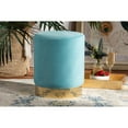 thumbnail image 7 of Baxton Studio Chaela Contemporary Glam and Luxe Sky Blue Velvet Fabric Upholstered and Gold Finished Metal, 7 of 7