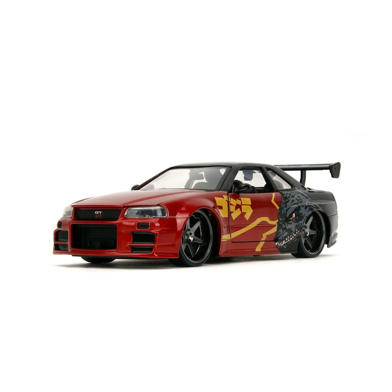 ゴジラ 2002年式日産スカイラインGT-R(R34) 2002 Nissan Skyline GT-R (R34) Godzilla Diecast Model Car