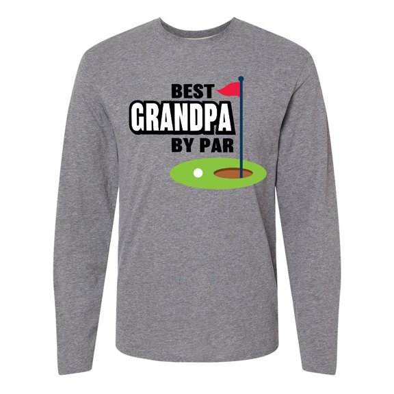 Inktastic Father's Day Best Grandpa by Par with Flag and Golf Ball Long Sleeve T-Shirt