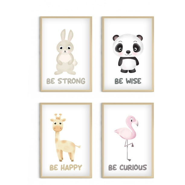 Awkward Styles Safari Baby Animals Print Set Of 4 Printable Nursery Wall Art Decor Kids Room Playroom Posters Baby Boy Art Panda Giraffe No Frame Walmart Com Walmart Com