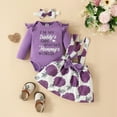 thumbnail image 3 of SILVERCELL Newborn Girl 3PCS Outfits Baby Floral Mini Skirt Ruffle Romper Cute Bowknot Headband Sets, 3 of 11