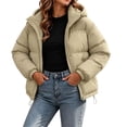 thumbnail image 2 of Xdegoge Womens Puffer Jacket Zip Up Thick Insulated Quilted Padded Winter Coat with Pockets Cold Weather Warm Hooded Outerwear,Sizes M-4Xl, 2 of 7