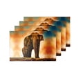 thumbnail image 4 of MKHERT A Family Elephant Animal Oil Painting Placemats Table Mats for Dining Room Kitchen Table Decoration 12x18 inch,Set of 4, 4 of 4