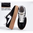 thumbnail image 4 of LUCKY STEP Womens Platform Fashion Sneakers Thick Sole Suede Faux Leather Casual Shoes,Black&White, 4 of 11