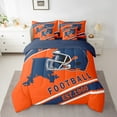 thumbnail image 2 of Erosebridal American Football Bedding Sets Twin Size, Soccer Sports Bed Sheets Set, Orange Navy, Denver, Ultra Soft 7 Pieces, 2 of 8
