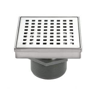 4 Inch Square Shower Drain With Removable Cover Grate, Brass Anti Clogging  And Odor Point Floor Dra