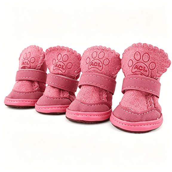 GASTROPOD Dog Shoes with Hook Loop Closure Booties Pet Dog Chihuahua Shoes Boots,4Pcs (3#,Pink)